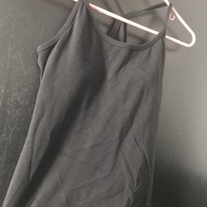 Black lululemon racerback tank with built in bra